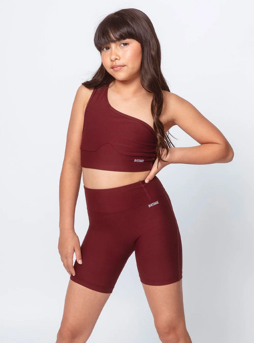 Girls Studio Bike Shorts Maroon