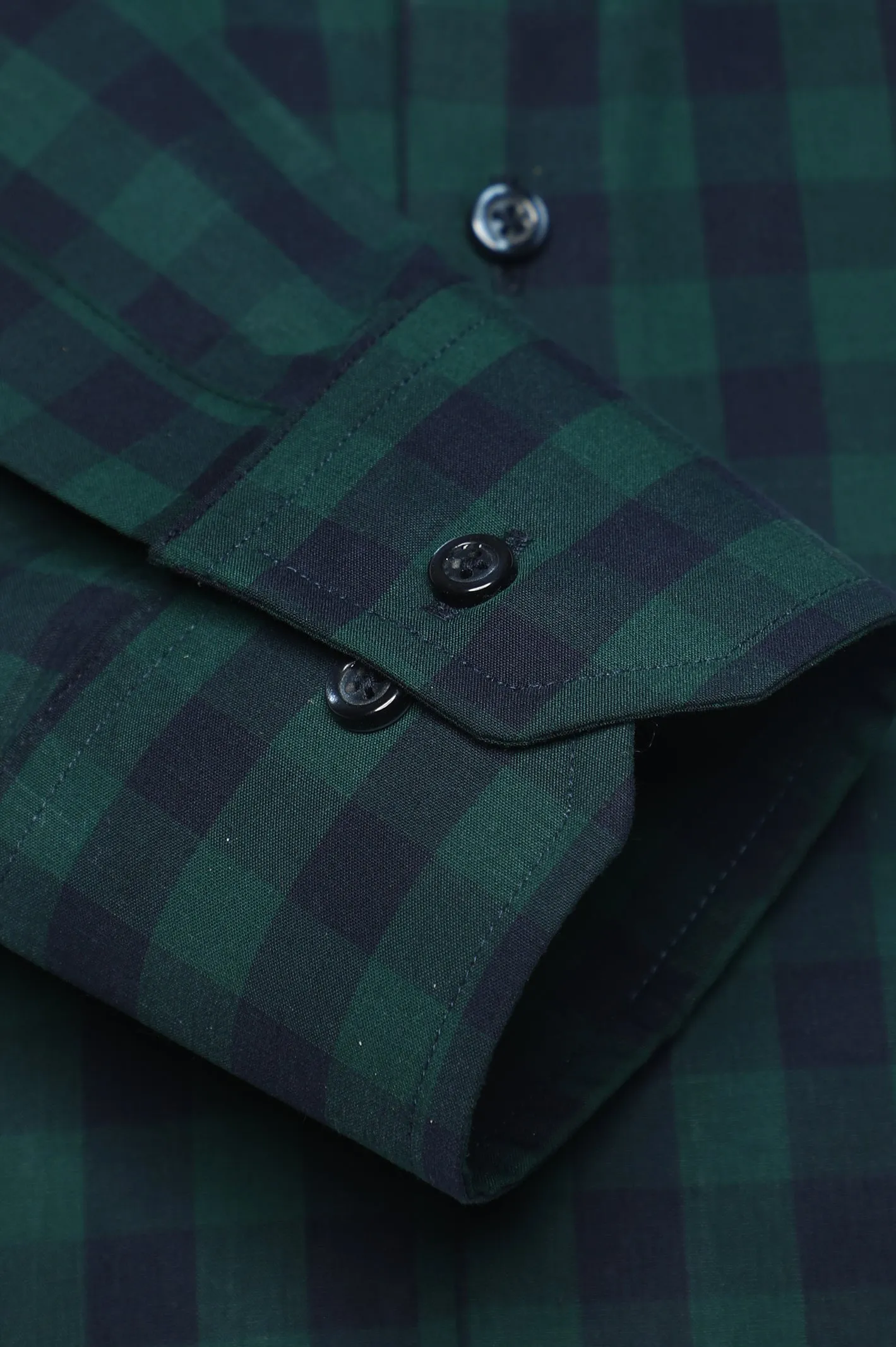 Green Gingham Check Casual Milano Shirt