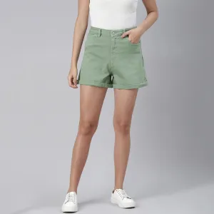 Green High Waist Shorts