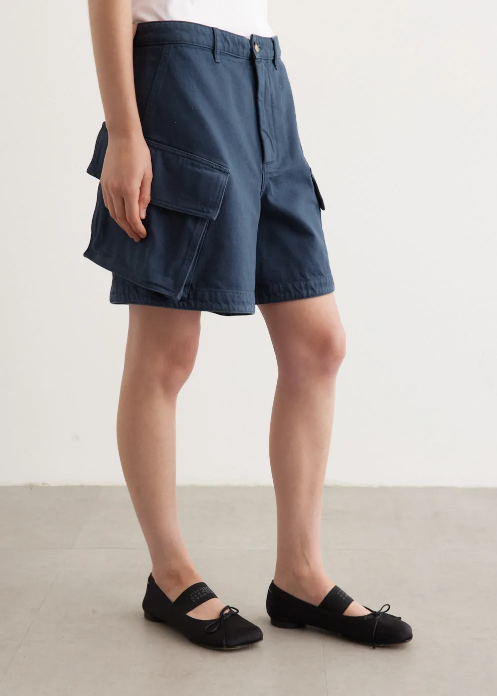 High Waist Cargo Shorts