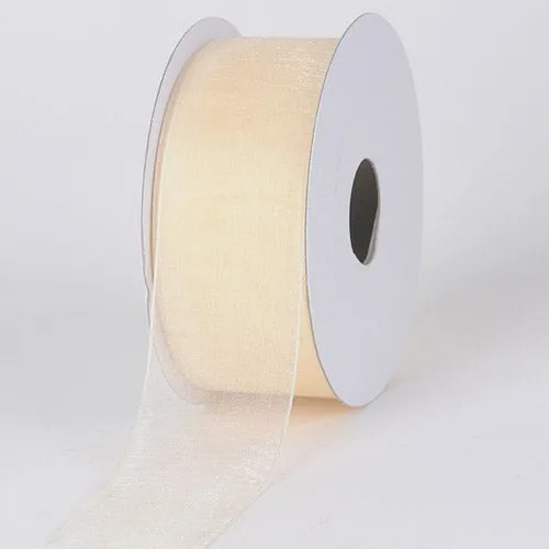 Ivory - Sheer Organza Ribbon - ( W: 3/8 Inch | L: 25 Yards )