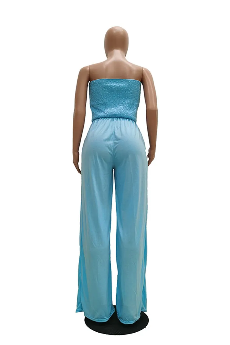 JG0510 Strapless Wide Leg Jumpsuits