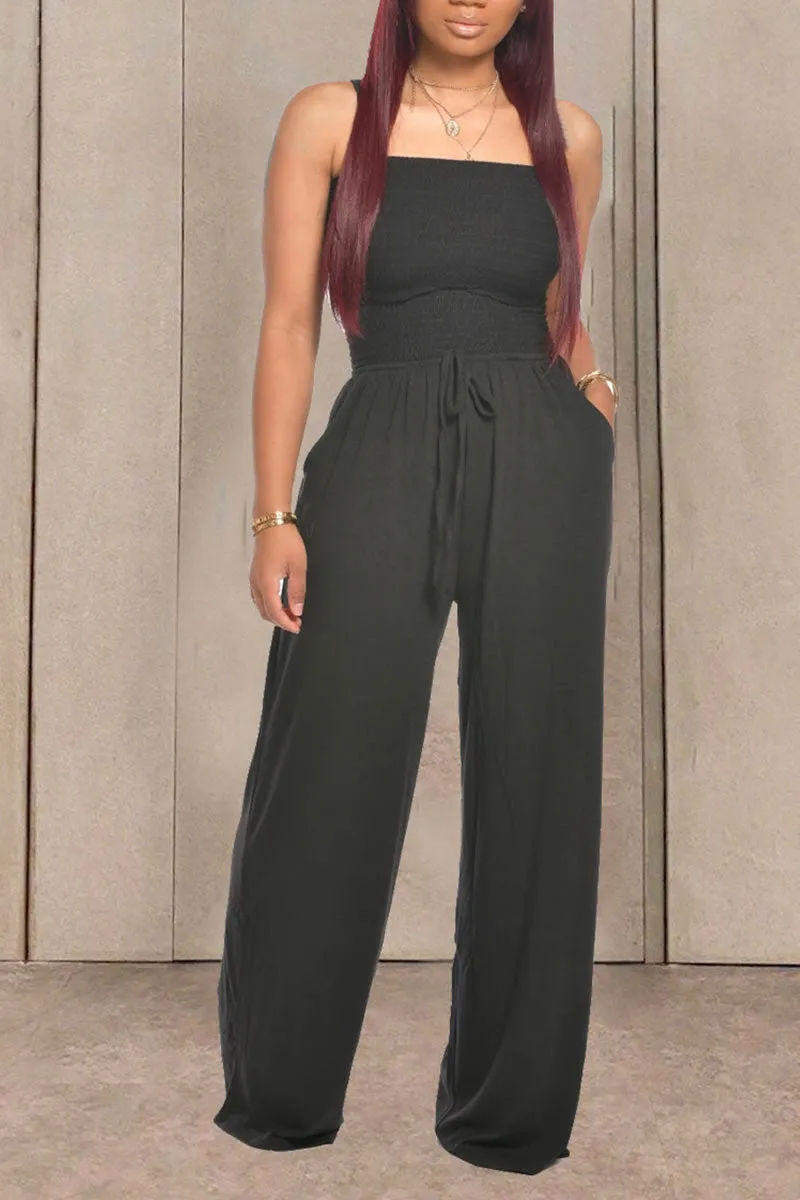 JG0510 Strapless Wide Leg Jumpsuits