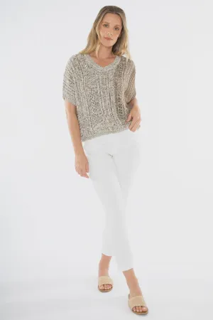 Jump - V Neck Ombre Knit Natural Mix | J1003A