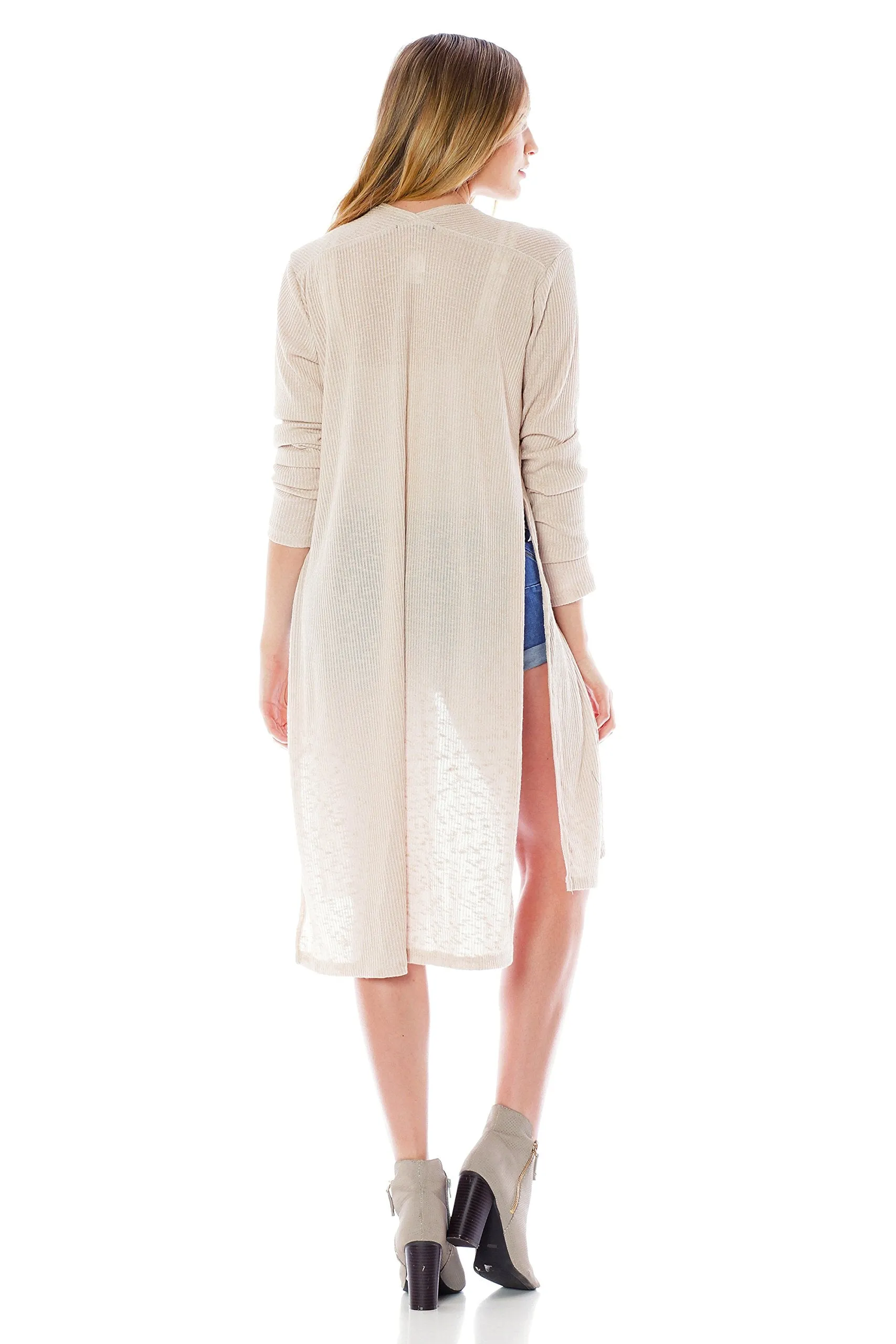 Khanomak Long Sleeve Maxi Slit Side Cardigan Duster