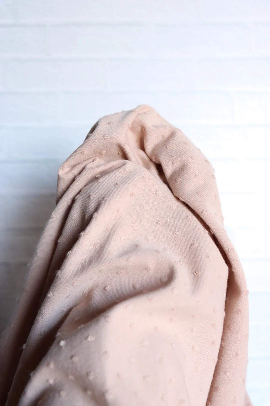 Light Taupe Swiss Dot Jersey