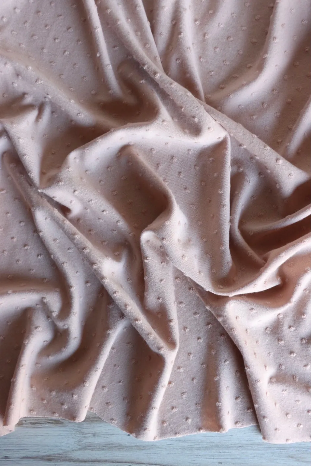 Light Taupe Swiss Dot Jersey