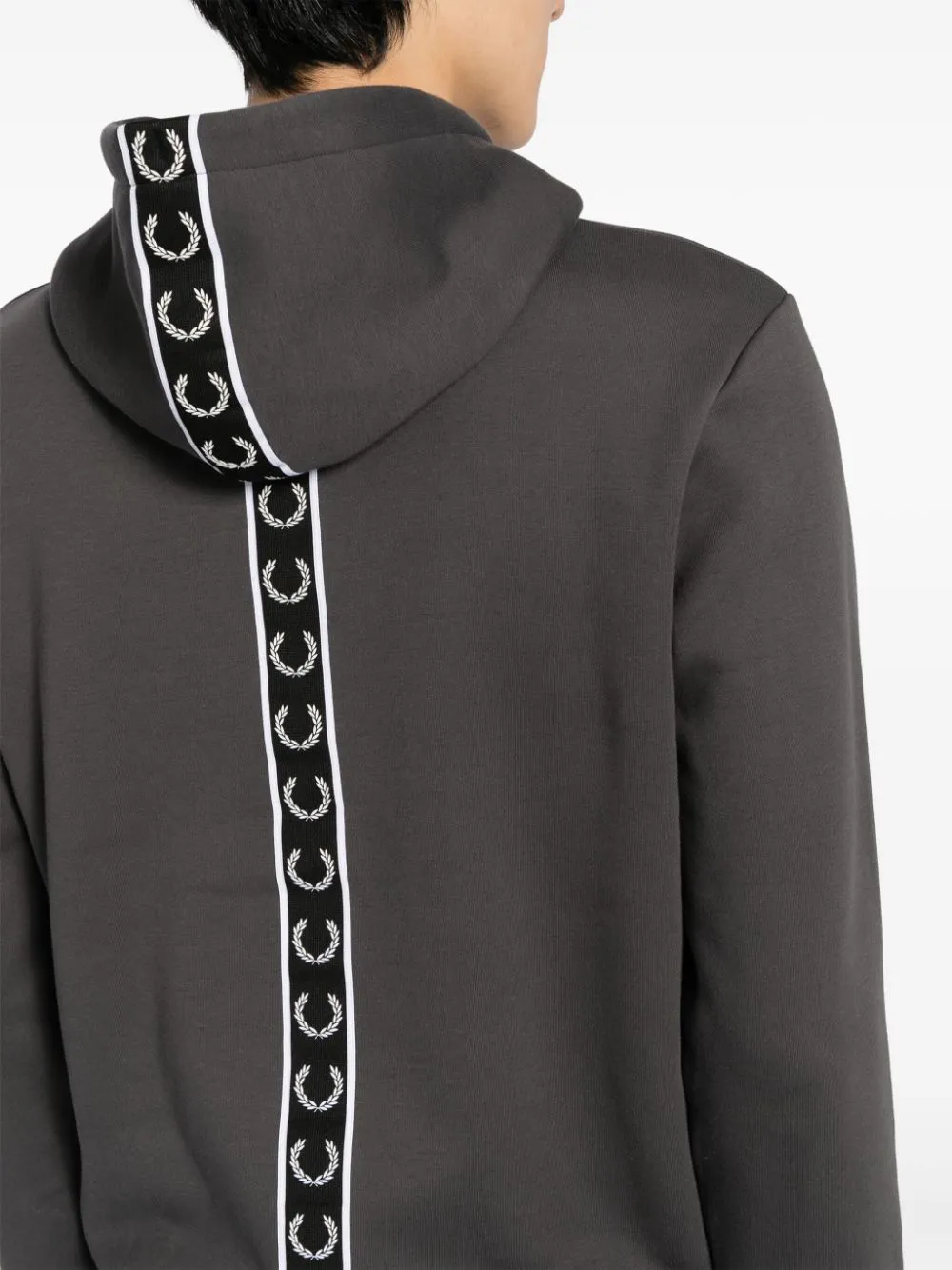 logo-embroidered logo-tape drawstring hoodie