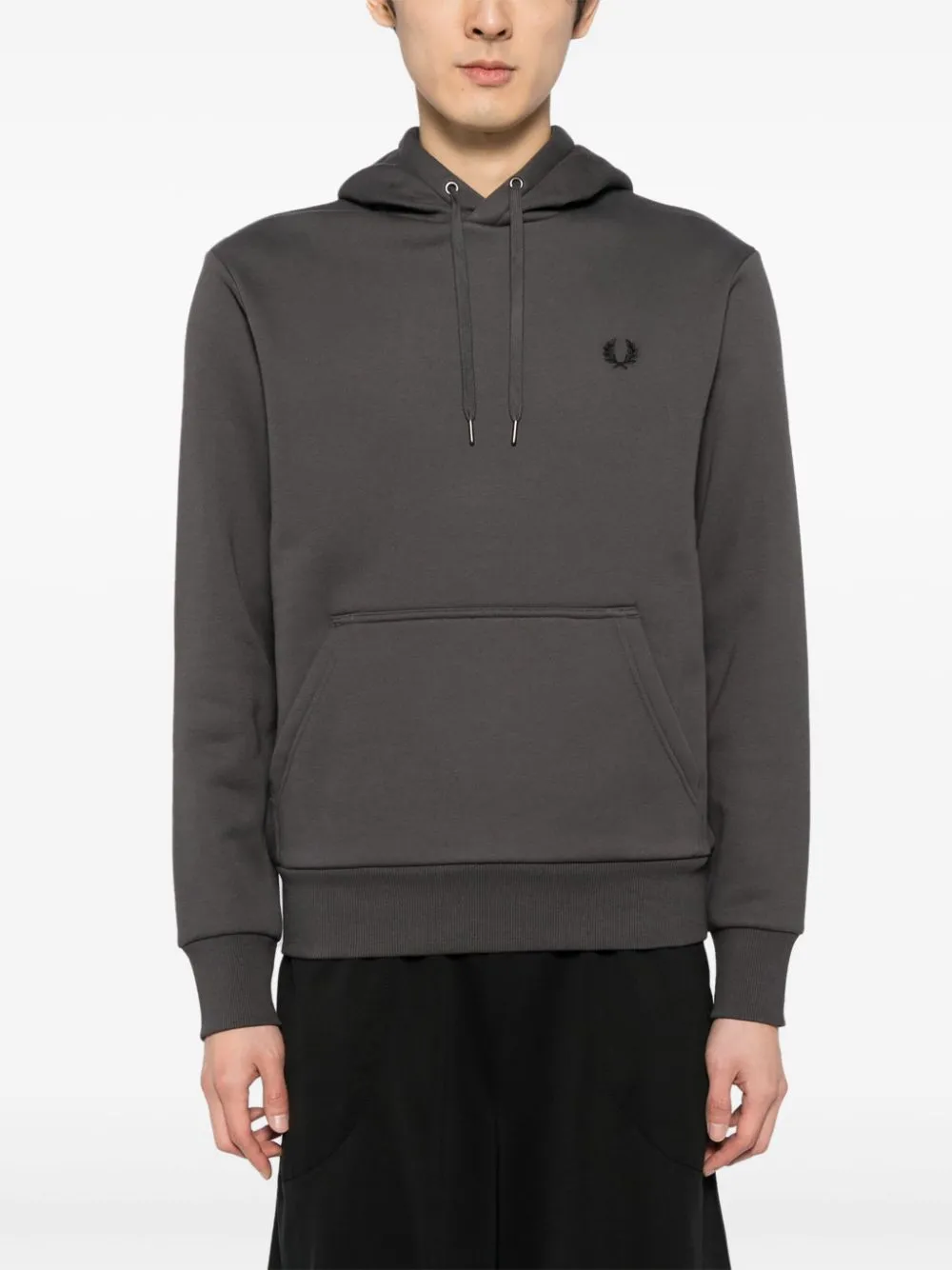 logo-embroidered logo-tape drawstring hoodie