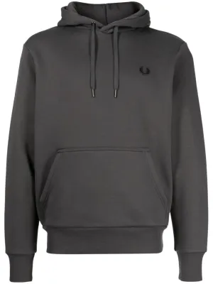 logo-embroidered logo-tape drawstring hoodie