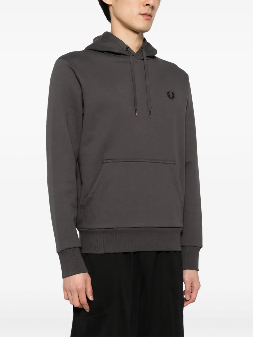 logo-embroidered logo-tape drawstring hoodie