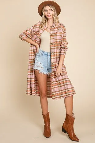 Long Light Pink Flannel