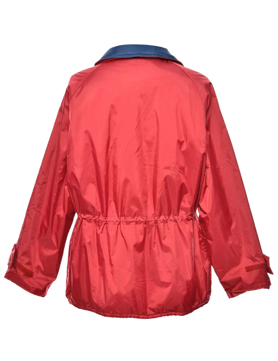 Maroon, Purple & Yellow Contrast Collar Mountaineering Jacket - M