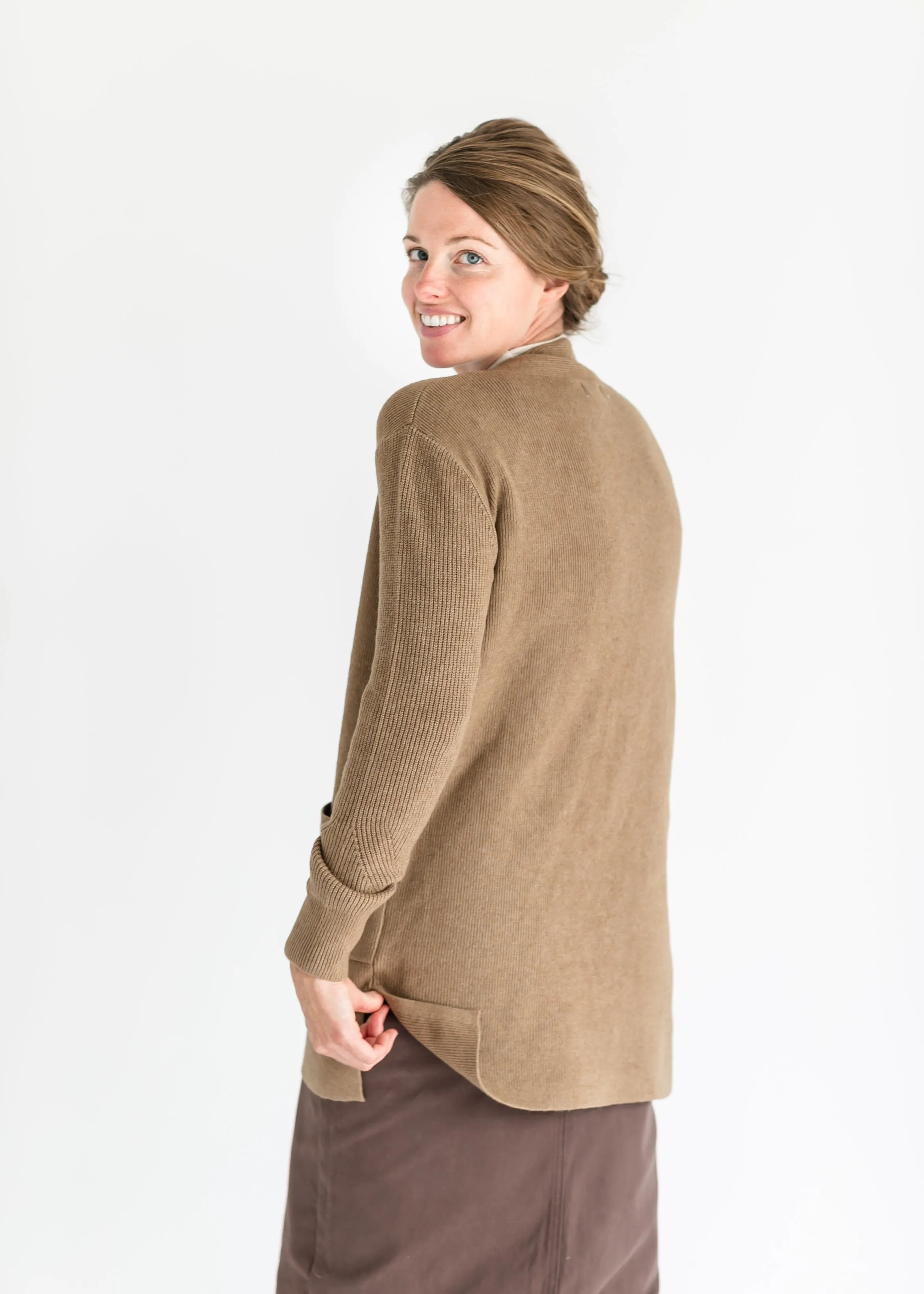 Maya Camel Open Front Cardigan - FINAL SALE