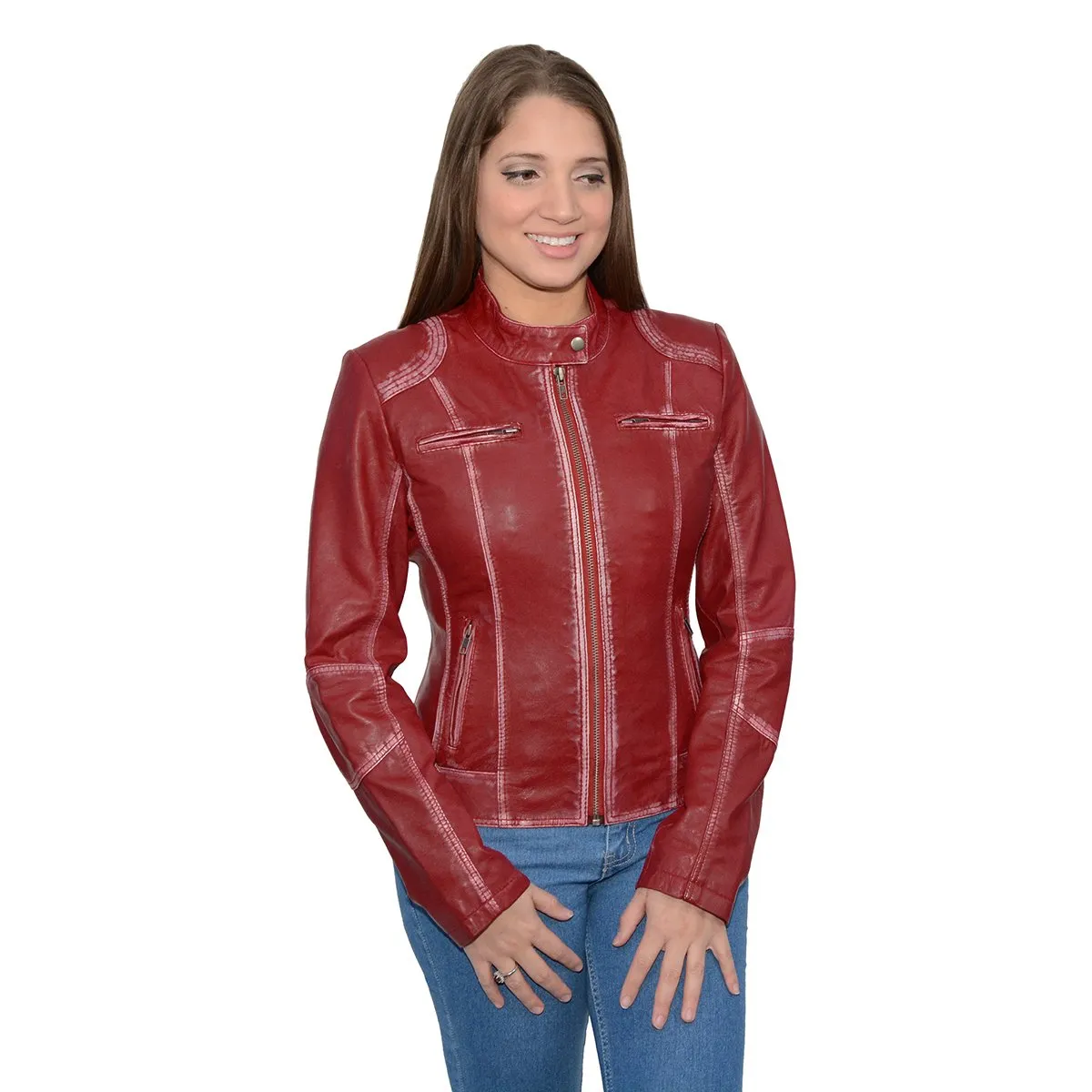 Milwaukee Leather SFL2830 Women's Red Scuba Style Sheepskin Fashion