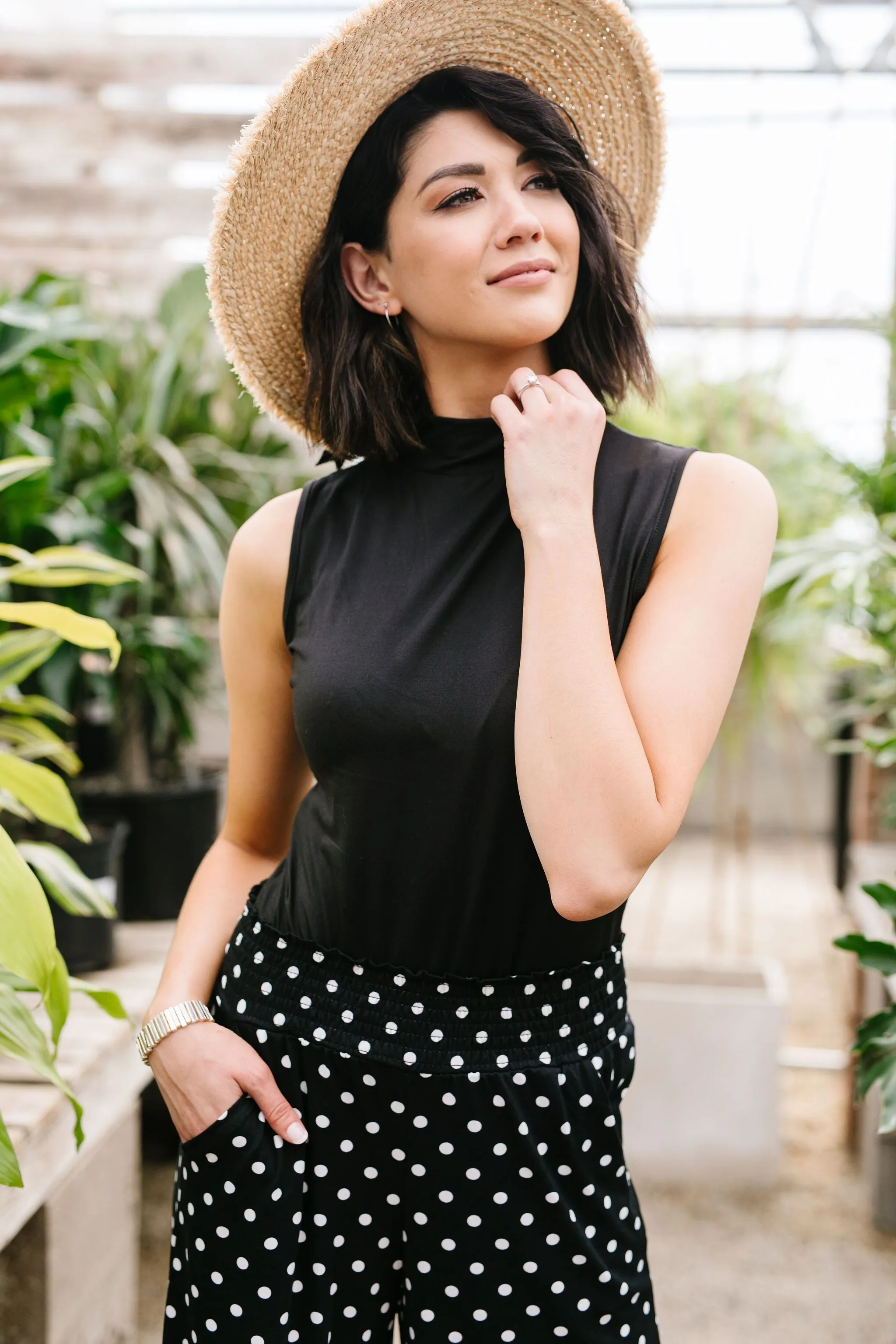 Mock Neck Sleeveless Top