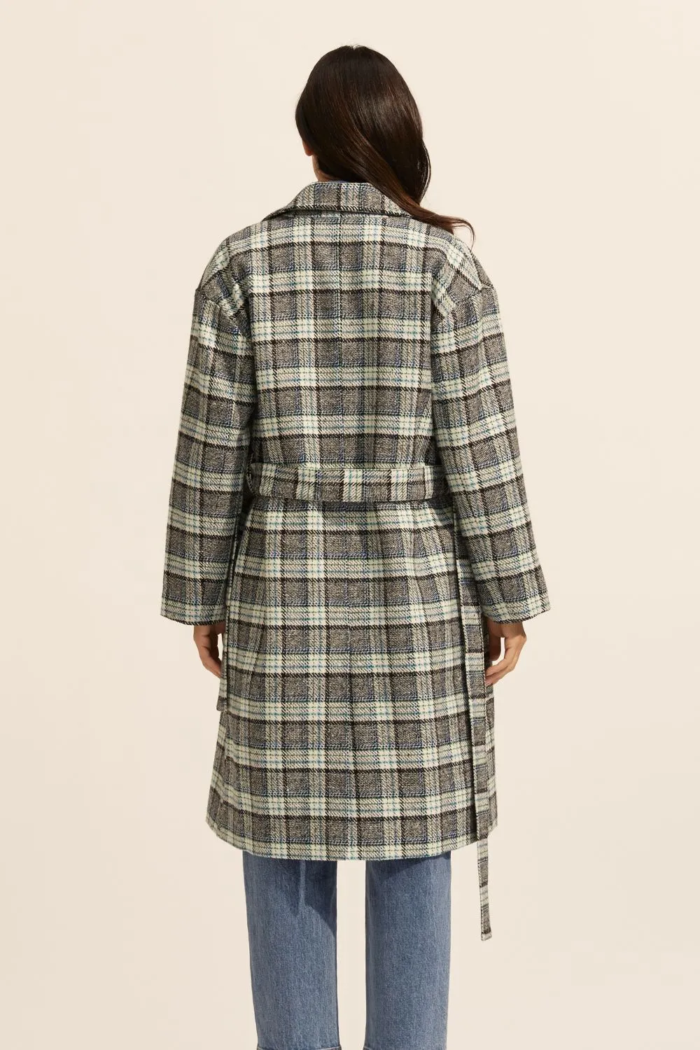 pillar coat - green check