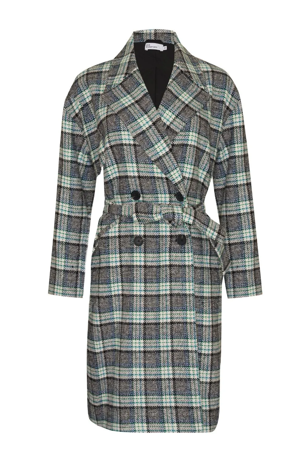 pillar coat - green check