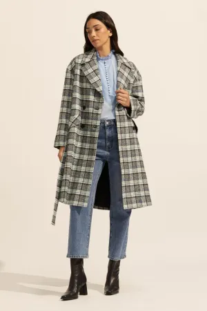 pillar coat - green check