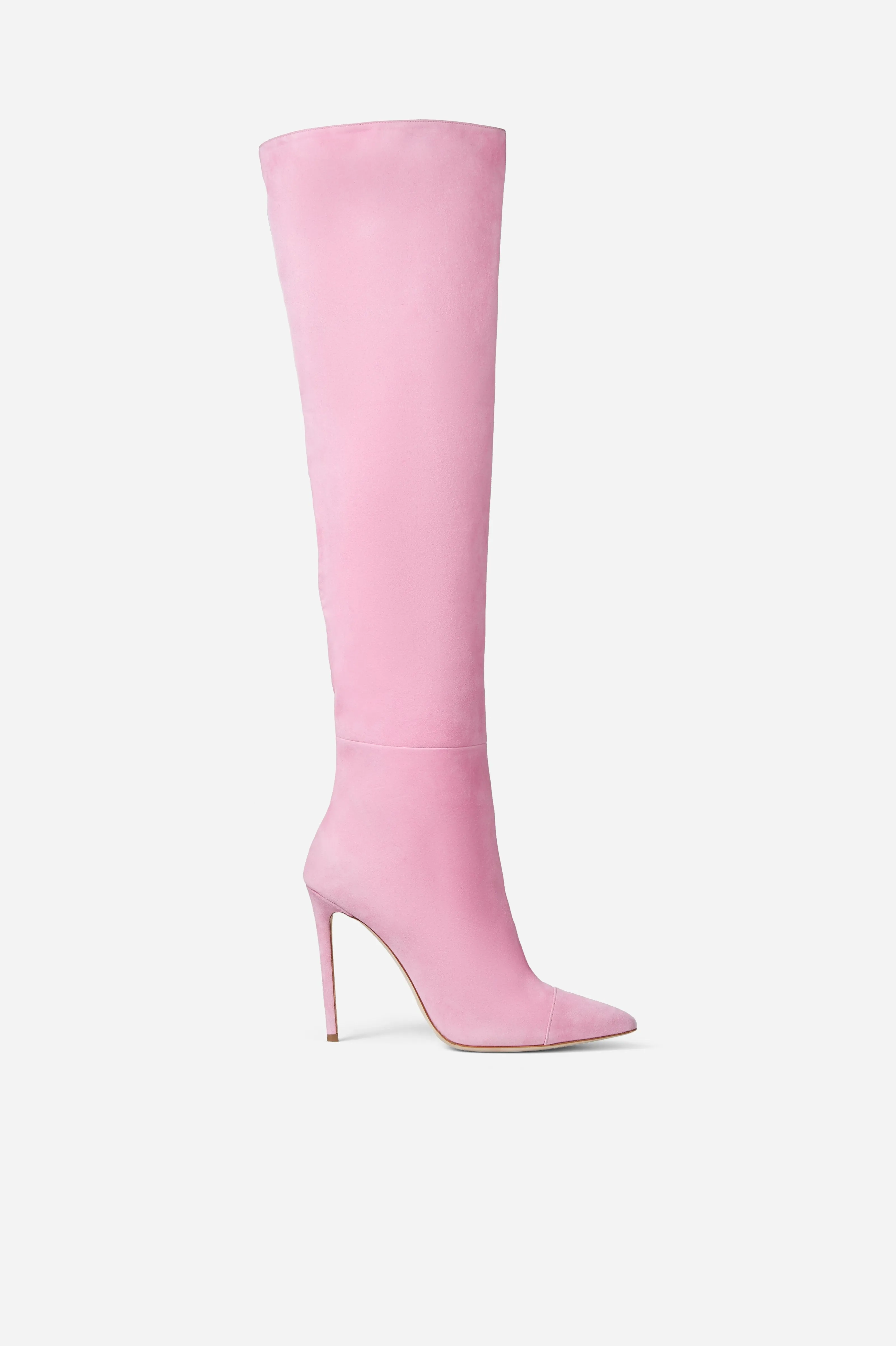 Pink Suede Over the Knee Boots