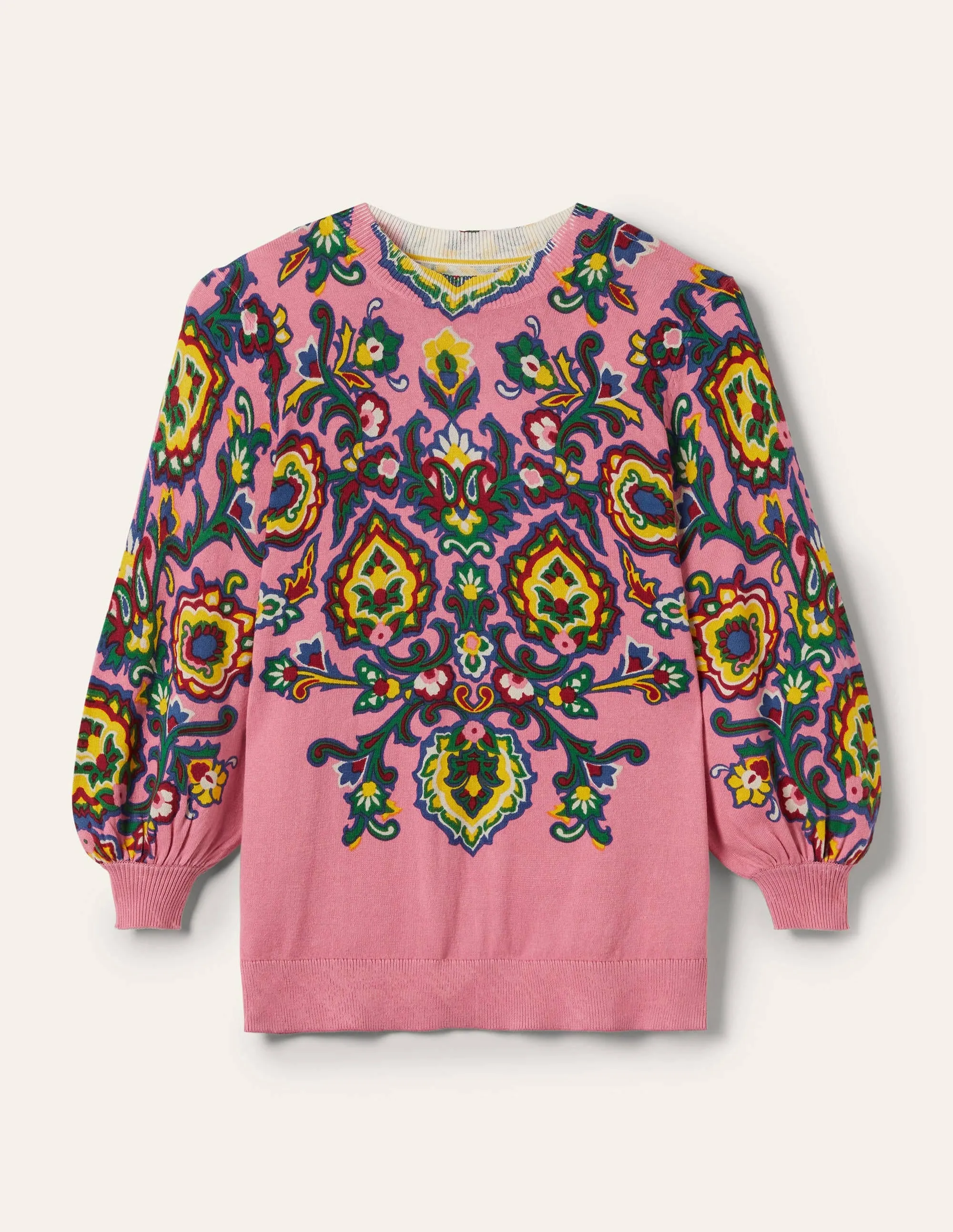 Printed Cotton Jumper-Azalea, Decorative Blooms