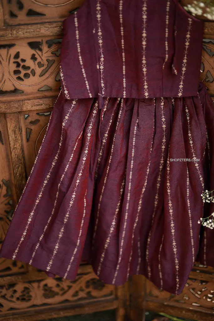 Purple Dupion Silk Skrit & Top - Mini