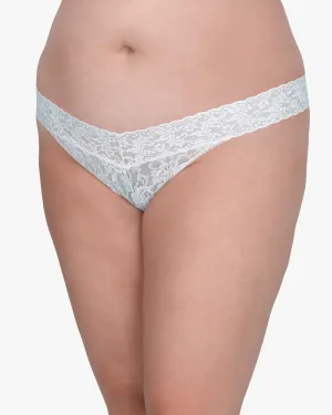 Signature Lace Original Rise Thong | White