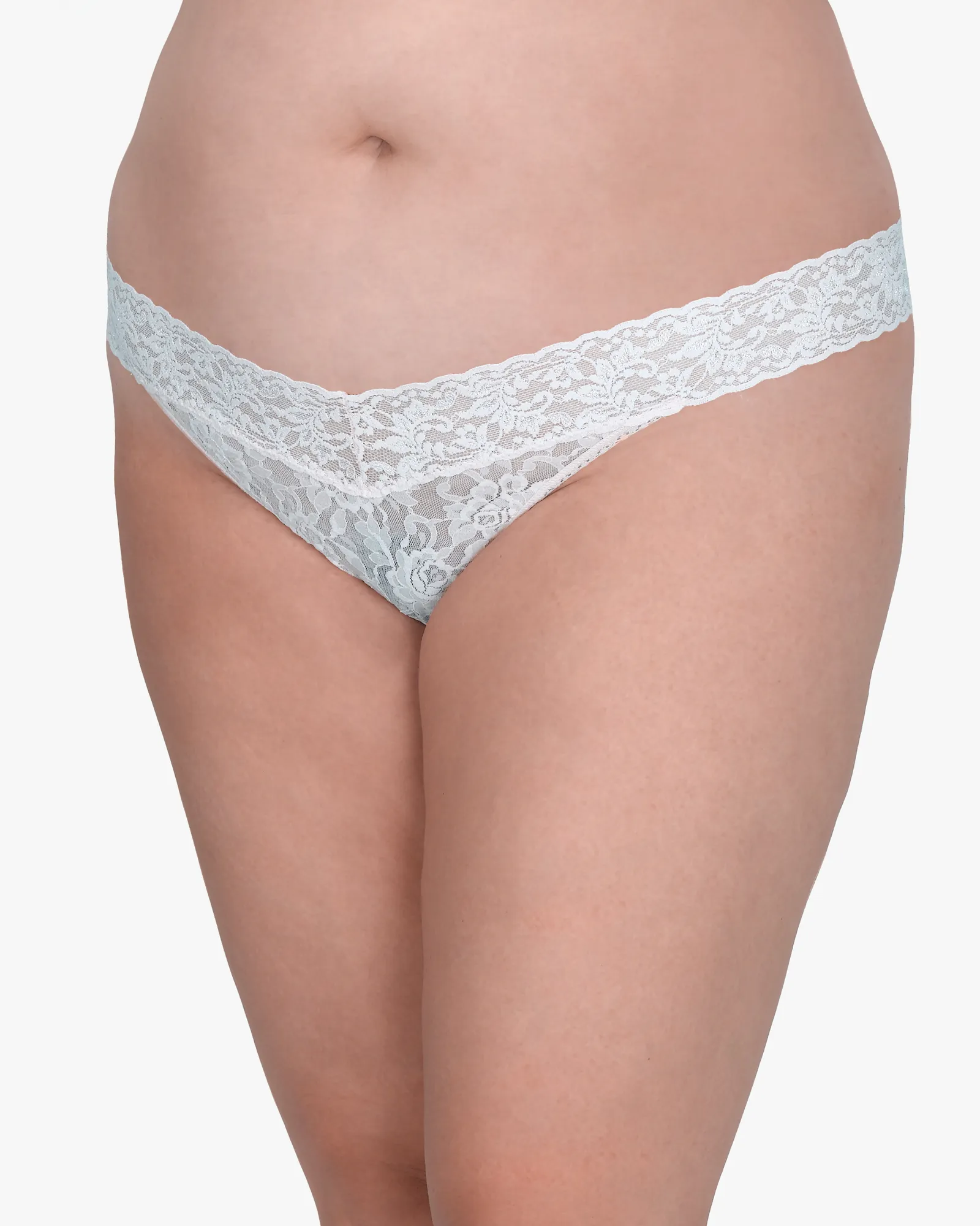 Signature Lace Original Rise Thong | White