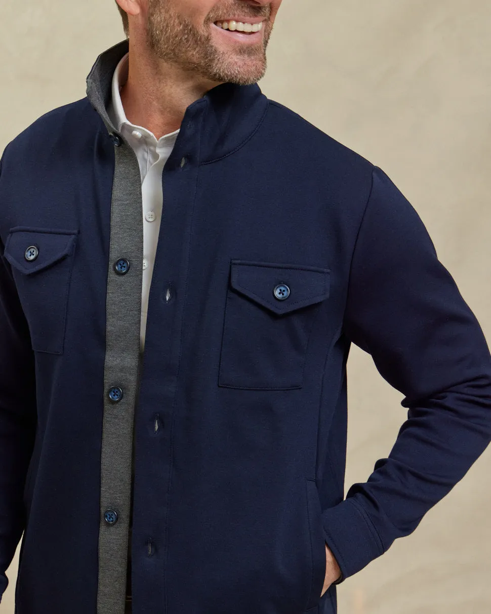 The Gavin - Scuba Shirt Jacket - Navy/Charcoal