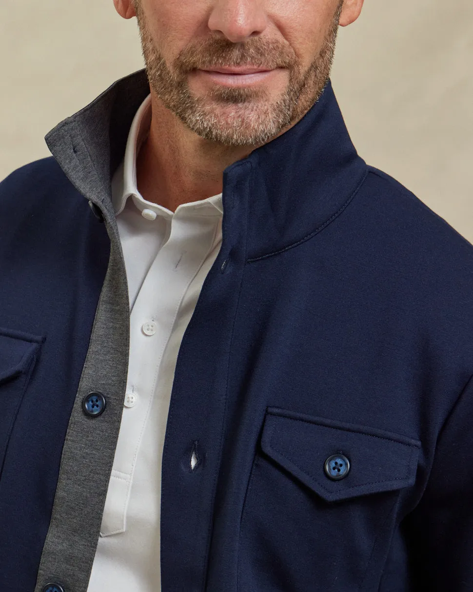 The Gavin - Scuba Shirt Jacket - Navy/Charcoal