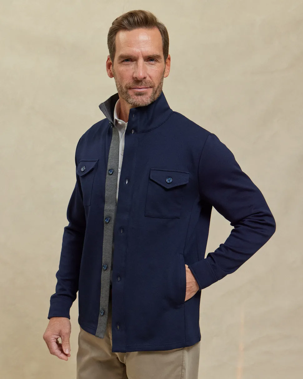 The Gavin - Scuba Shirt Jacket - Navy/Charcoal