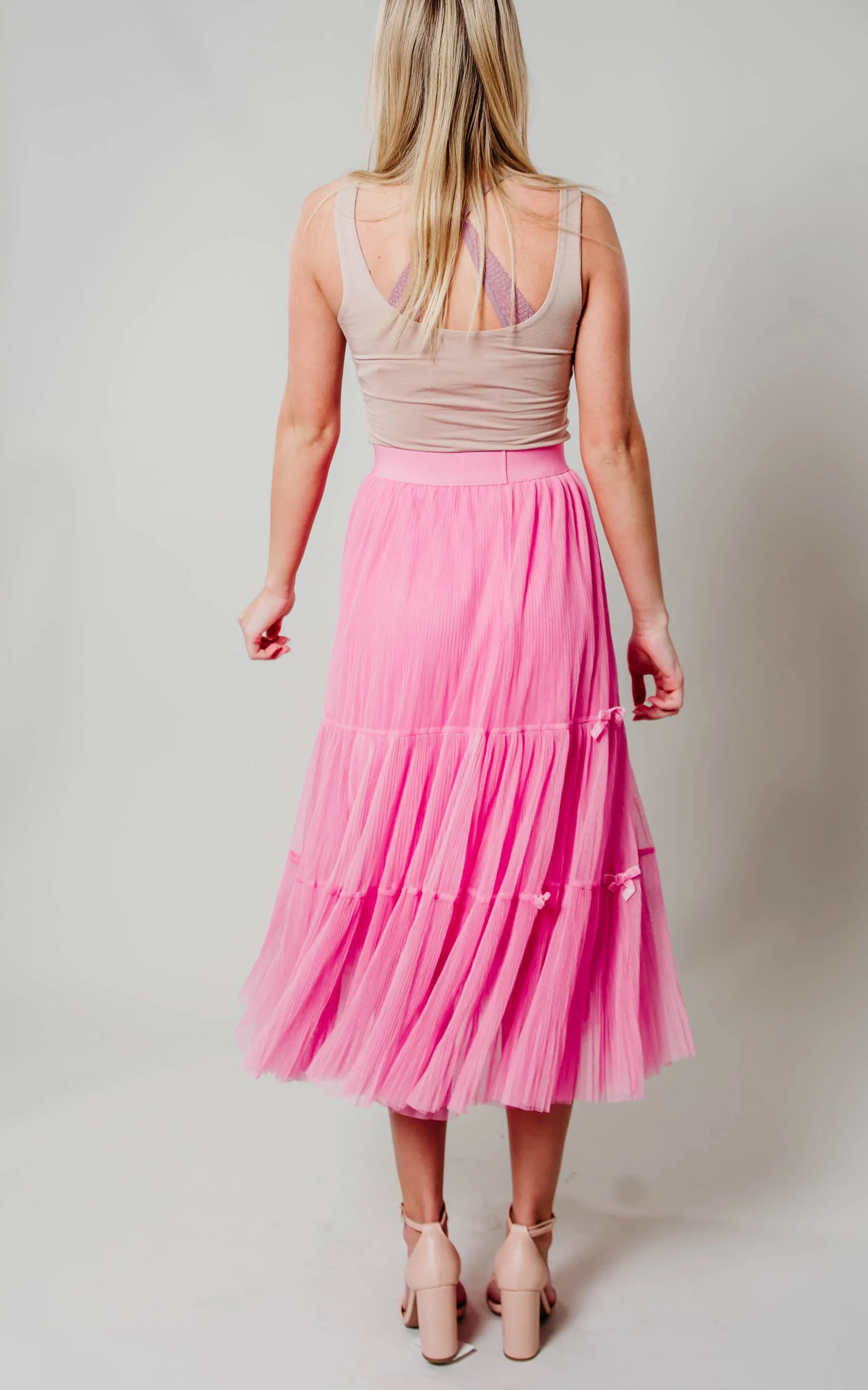 Tiered Rose Tulle Skirt