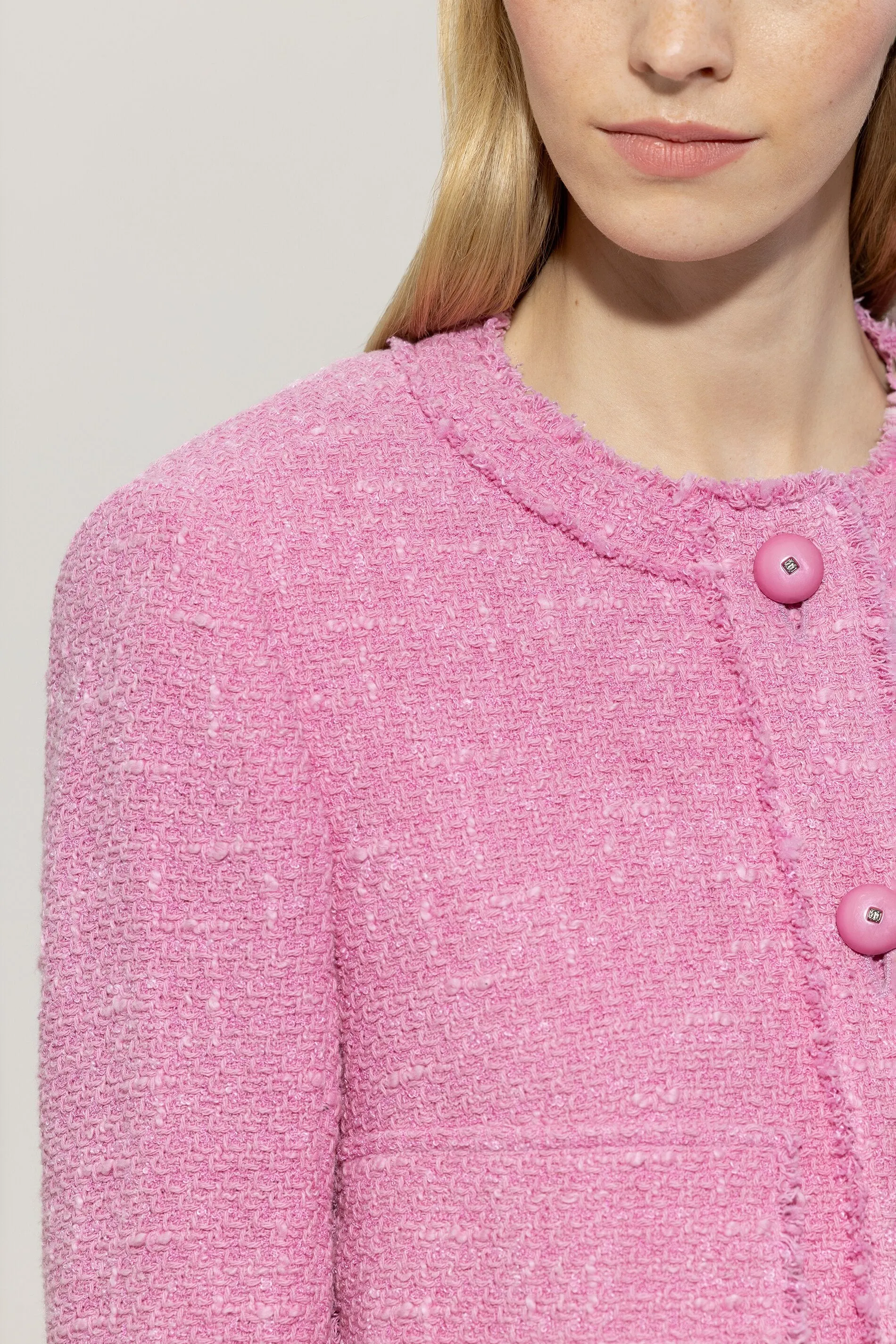 Timeless Chic Cotton Tweed Candy Pink Jacket <span>418338<span>