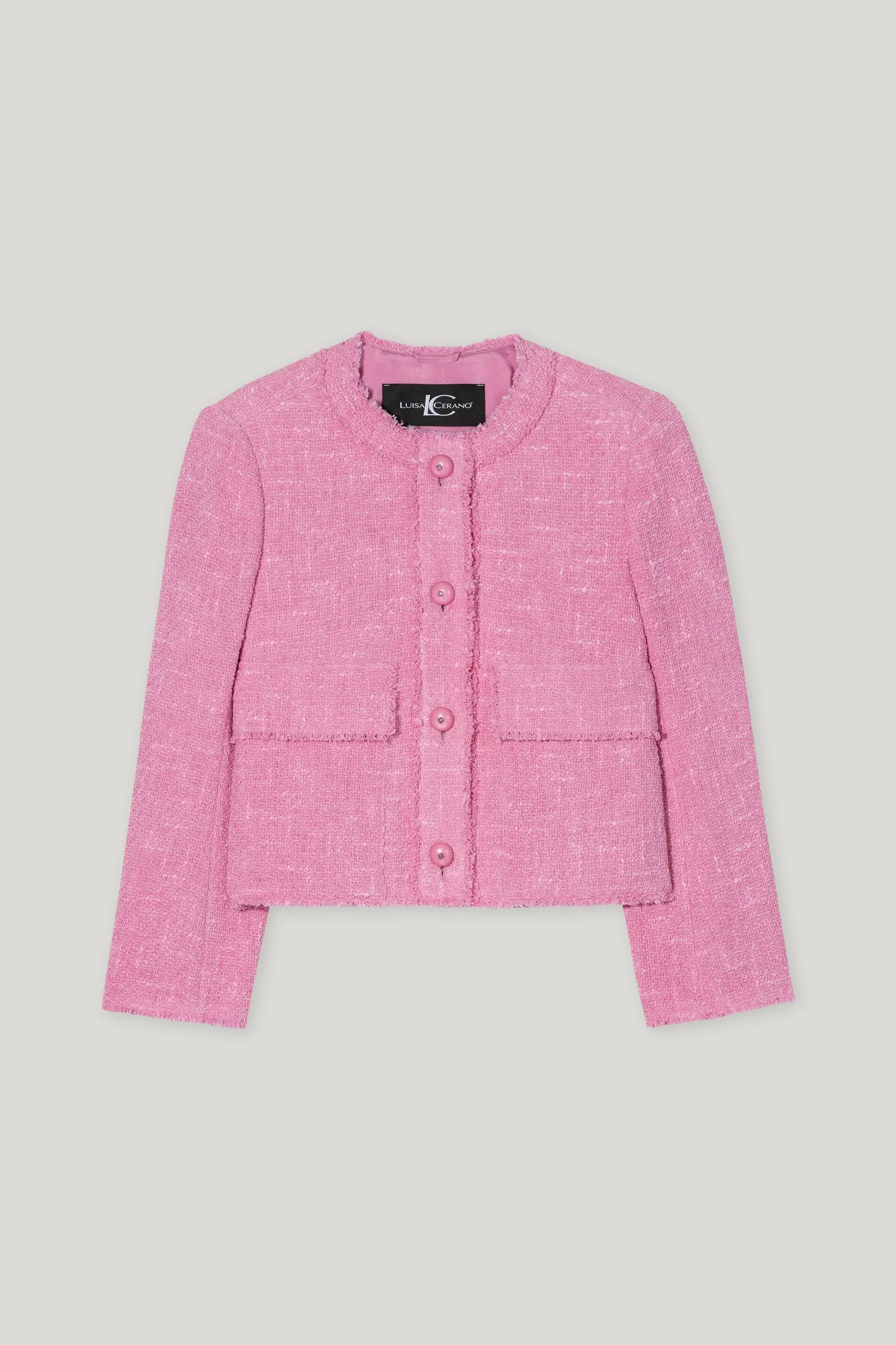 Timeless Chic Cotton Tweed Candy Pink Jacket <span>418338<span>