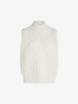 Varley Joilette Roll Neck Vest - Egret