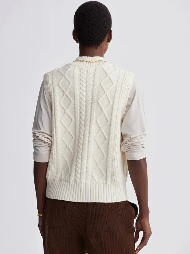 Varley Joilette Roll Neck Vest - Egret