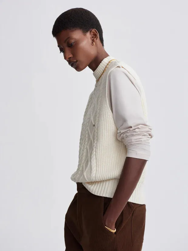 Varley Joilette Roll Neck Vest - Egret