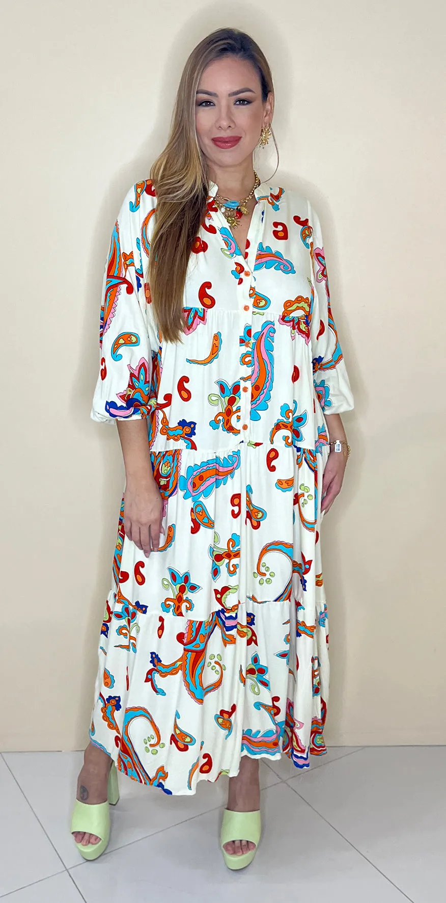 White Buttoned Dress