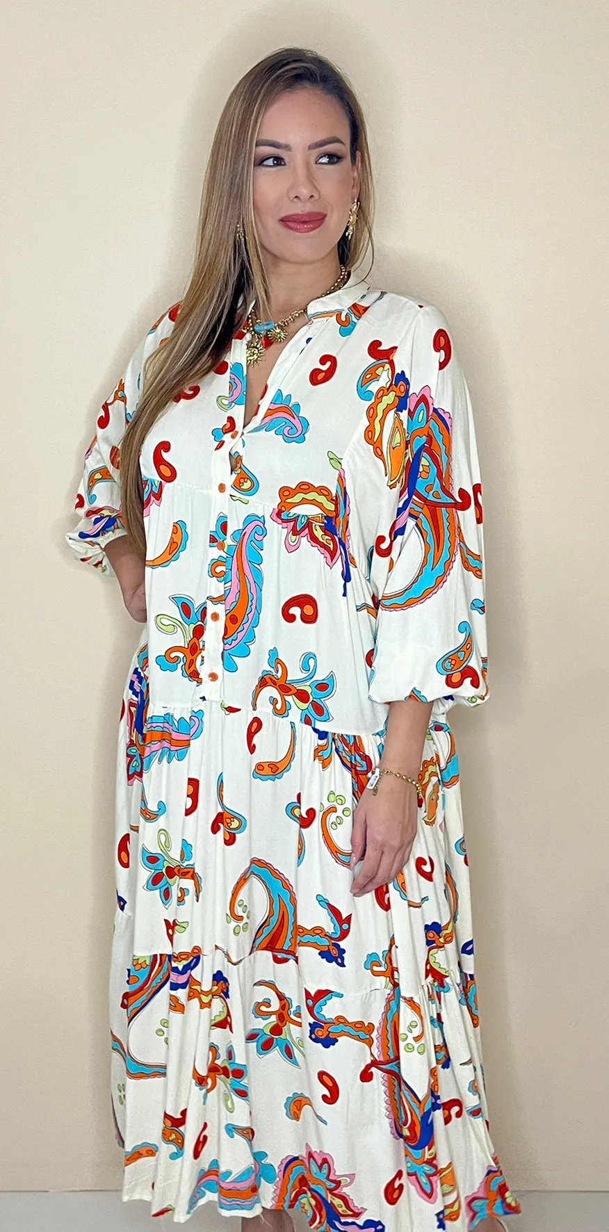White Buttoned Dress